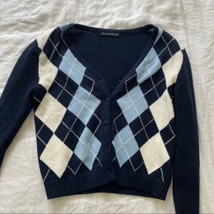 Brandy Melville Blue Elizabeth Argyle Cardigan